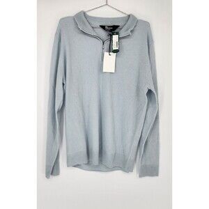 The‎ Commons Men's Large Blue 100% Cashmere 1/4 Zip Sweater NWT